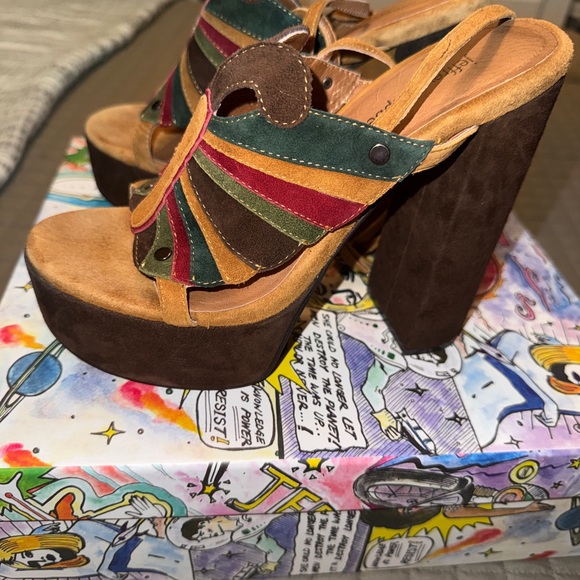 Jeffrey Campbell MONARCHS Platform Sandal in Brown Multi - Picture 6 of 15